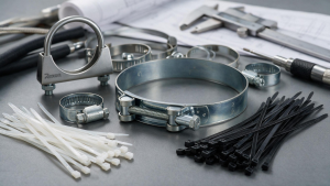 Abraçadeiras de nylon, aço carbono e aço inox Rexon disponíveis na Ferrari Máquinas.